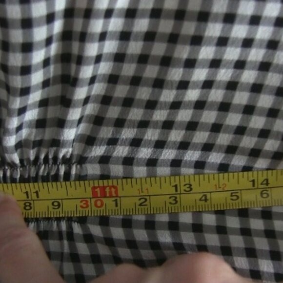 BCBGMAXAZRIA Silk Ruffle Gingham Halter Top. Black & White, S, NEW WITH TAGS - Picture 6 of 10